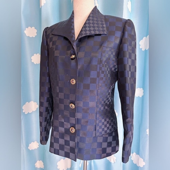 Anne Crimmins vintage checkered blue suit. - Picture 5 of 16